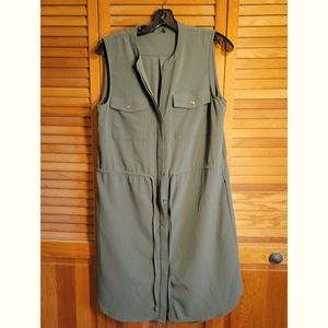 Drawstring dress green